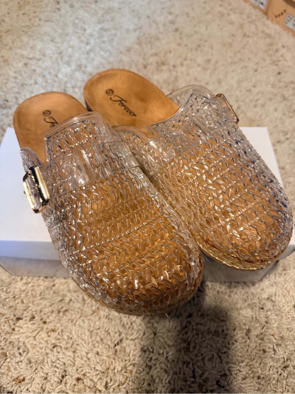 Women’s Clear Woven Slide Mules
